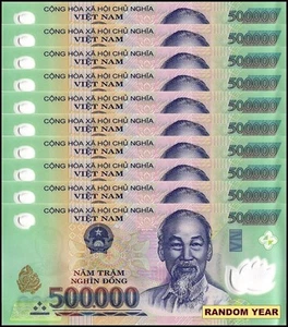 Vietnam 500000 Dong, Random Year, P-124, UNC, Polymer X 10 PCS - Picture 1 of 2