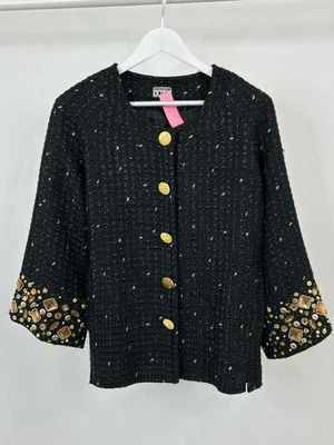 Chaqueta BEREK Clásica Con Cuentas Declaración Noche Formal Fiesta Talla Única Negra Mujer Foto 1 de 4