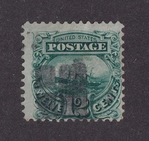 MATT'S STAMPS SCOTT #117 SS ADRIATIC 12-CENT 1869 ISSUE G GRILL USED CV$130 - Picture 1 of 3