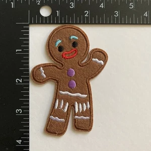 Gingerbread Man Embroidered Iron On Patch Christmas - Picture 1 of 3