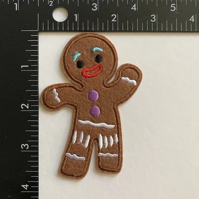 Gingerbread Man Embroidered Iron On Patch Christmas - Image 1 of 3