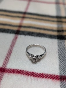 Size 8 Diamond Ring in Sterling Silver - Picture 1 of 9