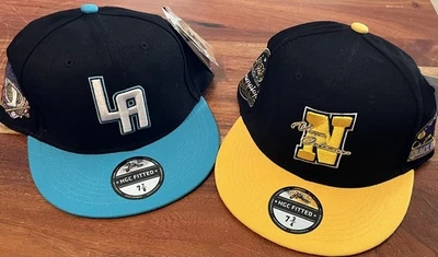2x Sombreros ajustados clásicos de la Liga Negra, LA White Sox/Pelicans negros nuevos con etiquetas Foto 1 de 4