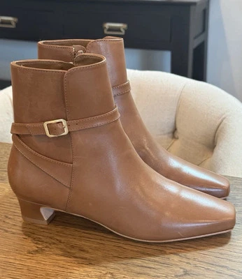 Bernardo Houston Leather Booties Shoes Women’s Sz 6M Camel Kitten Heel Side Zip - Image 1 of 4