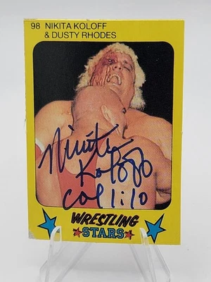 Pik1 NIKITA KOLOFF 1986 MONTY TARJETA FIRMADA AUTÓGRAFO RC LUCHA LIBRE 98 DUSTY RHODES Foto 1 de 4