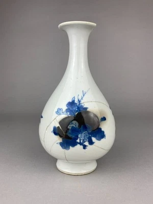 RARE ANTIQUE CHINESE PORCELAIN BLUE COPPER RED SANDUO BOTTLE VASE QING KANGXI !? - Image 1 of 4