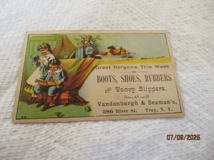 Victorian Trade Card, Vandenburgh & Seaman's Troy, N.Y. Boot, Shoes, Rubbers - Picture 1 of 2