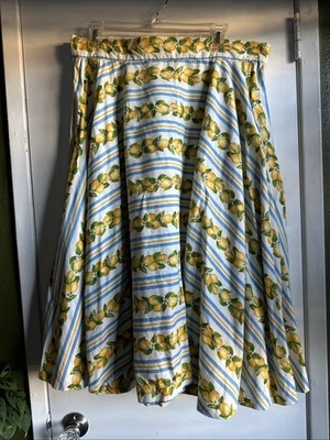 Handmade Lemon Print Circle Skirt Retro  - Image 1 of 4