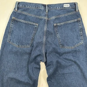 Pantalones de mezclilla holgados Gap para hombre 32x30 tiro alto azul lavado oscuro 100 % algodón excelente estado - Imagen 1 de 12