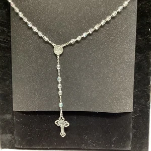 2003 Cipolletti Bead Rosary Silver Tone Cross Crucifix Prayer Beads Signed - Picture 1 of 6