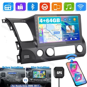 For Honda Civic 2006-2011 4G+64G Apple Carplay Car Stereo Radio GPS Android 13 - Picture 1 of 14