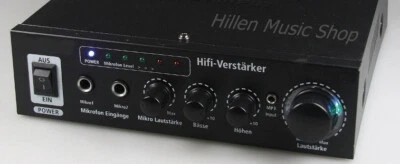 Kleiner Mini STEREO Verstärker,USB, 2x Mikrofon+Karaoke 230V+12V - Bild 1 von 2