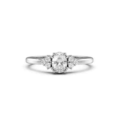 0.54 Ct Oval Cut Lab Grown Diamond Women's Engagement Ring In 950 Platinum - Image 1 of 4
