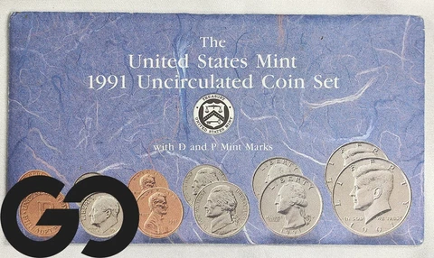 1991 United States Mint Set, P/D Mints ** Government Envelope + OGP Cover
