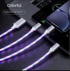 3 in 1 LED Light Up Fast Charging Cable Charger Cord For iPhone Type C Micro USB