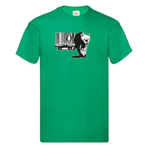 T-Shirt Banksy Barcode Gepard Print Design S M L XL 2XL Verschiedene Farben - Bild 1 von 21
