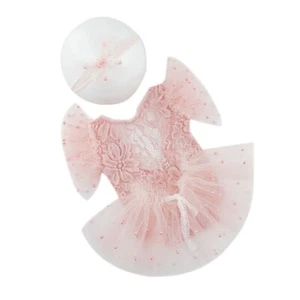 Newborn Photoshoot Props Hairband Tulle Tutu Dress & Jumpsuit Baby Photo Costume - Zdjęcie 1 z 8