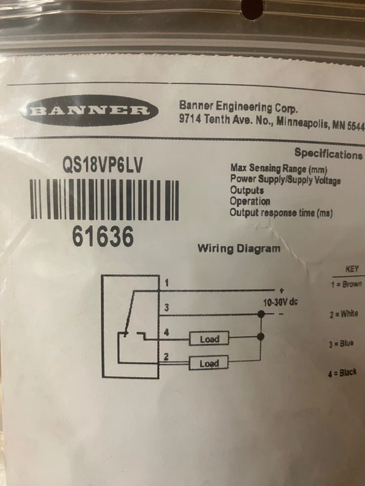 Banner Engineering QS18VP6LV - Image 1 of 1