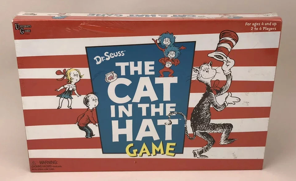 Cat in The Hat Board Game Dr Seuss University Games Children Ages 4 Complete