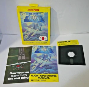 F-15 Strike Eagle IBM PC 5.25 Inch Floppy Disc in Box w/ Manual MicroProse - Picture 1 of 9