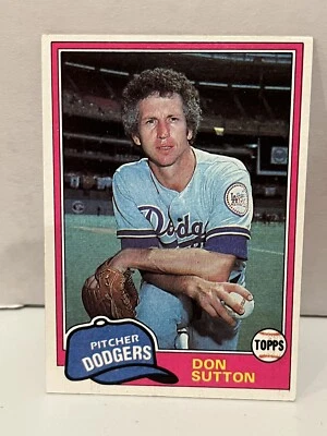 1981 Topps  Don Sutton 605 Los Angeles Dodgers Baseball Card 1K - Image 1 of 2