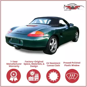 1997-02 Porsche Boxster 986 Convertible Soft Top w/DOT Approved Window, Black - Picture 1 of 3