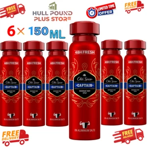Old Spice Captain Deodorant Body Spray For Men 48H Fresh 150 ml - Picture 1 of 10