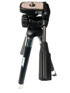 SUNPAK MINI COMPACT TRAVEL TRIPOD TABLETOP EXTENDABLE UP TO 18' Black & Silver - Picture 1 of 8