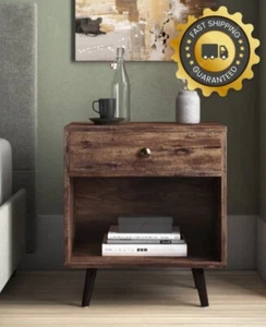 Wooden Monterey 1 Drawer Bedside Table. - Picture 1 of 6