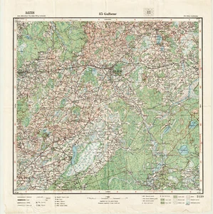 1931 Carta topografica vintage esercito GULBENE (Lettonia), scala 1:75 000 - Foto 1 di 2