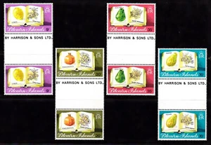 PITCAIRN ISLANDS #209-212 MNH LEMON, POMEGRANATE, AVOCADO, PAWPAW GUTTER PAIR - Picture 1 of 1