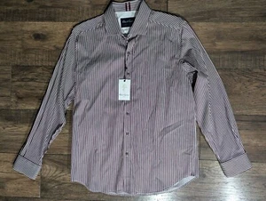 Robert Graham Luther Dress Shirt Men XL Burgundy Stripe Button Long Sleeve NWT - Picture 1 of 16