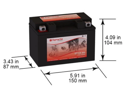 SigmasTek ST12A-BS SLA Battery Replacement for Aprilia RSV4 RR 1000CC 2017-2019 - Image 1 of 4