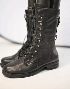 A.S.98 Airstep Boots Womens Biker Ankle Black Leather 38EU 7,5US - Picture 1 of 19