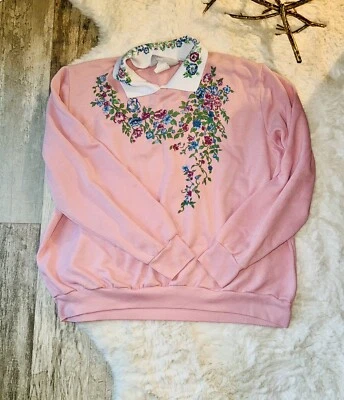 Sudadera Blair Rosa Floral Mujer Talla XL Abuela Core, Barbie, Punk, Vintage. Foto 1 de 4