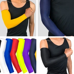 Men Stretch Arm Sleeve Supports Basketball Running Sports Protection Gear 1 Pair - Picture 1 of 18