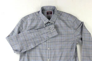 UNTUCKit Men's Medium Button Down Shirt Blue Plaid Long Sleeve Chest 42" EUC - Picture 1 of 10