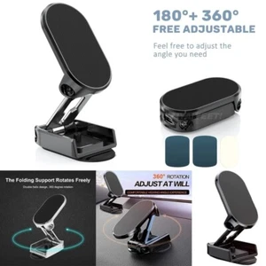 360° Rotatable Folding Magnetic Alloy Holder for All Phone Car Dashboard Mount - Picture 1 of 15