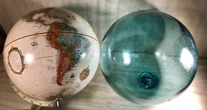 Vintage•Hand Blown•Blue•12”•Round Orb Ball Sculpture•Lawn Ornament•Home Decor - Picture 1 of 12