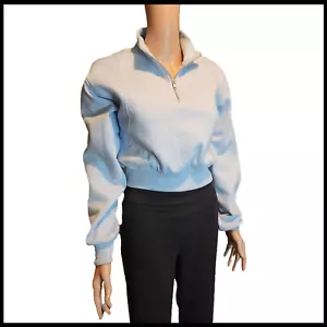 Abound Cropped Seamed Quarter Zip Pullover NWT Blue XS - Picture 1 of 11
