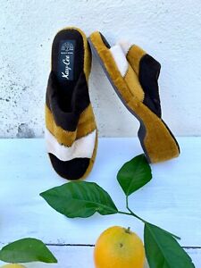 Brown Kay Cee Slip-on Heels Size 7 Retro Vintage Style Heels Womens Shoes
