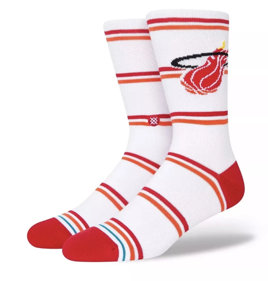 Stance NBA Miami Heat Hardwood Classics Crew Socks Men’s Size Large 9-13