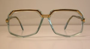 Anteojos Cazal Vintage - NOS - Modelo 631 - Col. 239 - Dorado y Azul Transparente - Imagen 1 de 4