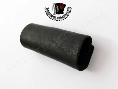 BOSSETTO ACCORDIONS Accordion Shoulder Strap Buckle Protector Leather Black Set of 2