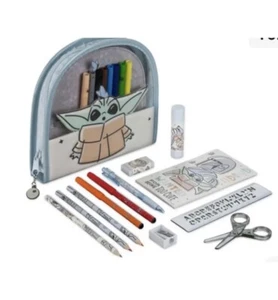 Disney Star Wars Mandalorian Grogu Baby Yoda Zip Up Stationery Kit Art Set - NEW - Picture 1 of 10