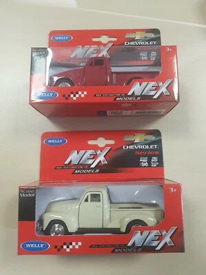  2 Miniatures Chevrolet 1953 3100 Pick Up Welly 1/43 neuf - Photo 1/4