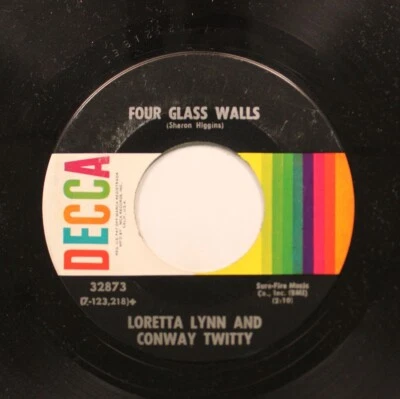 Country 45 Loretta Lynn And Conway Twitty - Four Glass Walls / Lead Me On Dec - Image 1 of 2
