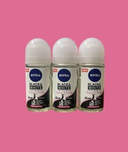 Nivea Black & White Invisible Original Roll-on Radiant & Smooth48H (PACK OF 3 ) - Picture 1 of 4