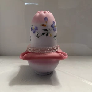 Fenton Fairy Light 95th Blue Burmese Pink Violet Satin 3 Piece Set - Imagen 1 de 11