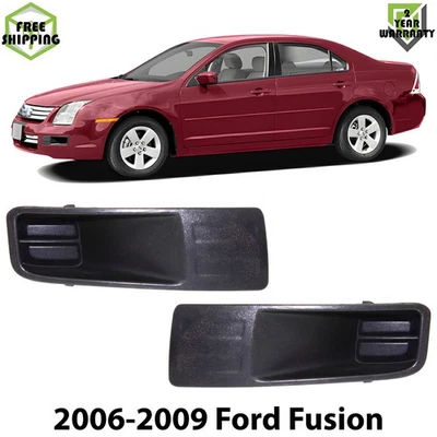 Front Fog Lights Cover Black Plastic Left & Right Side For 2006-2009 Ford Fusion Foto 1 de 4